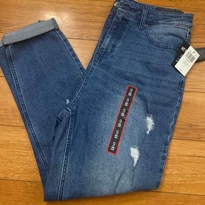 HT Mom Jeans Distressed Ultra High Waist Relaxed